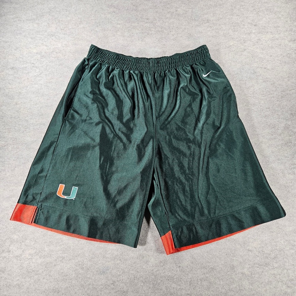 Miami Hurricanes Vintage Basketball Shorts NIKE Men's Large The U NCAA MIA Canes
